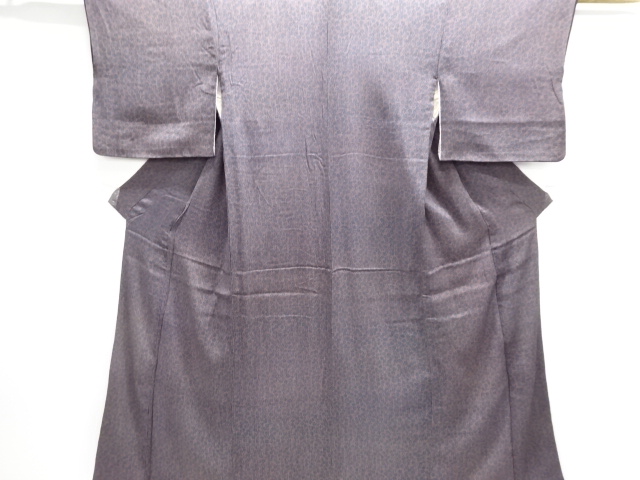 JAPANESE KIMONO / ANTIQUE KIMONO / SILK / KINSHA / STRIPE & HOLLYHOCK